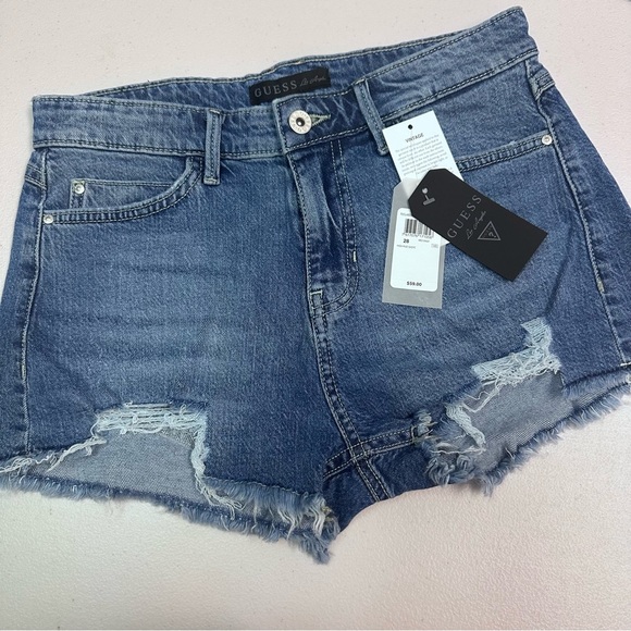 GUESS Women's Blue Denim Shorts - Picture 1 of 8